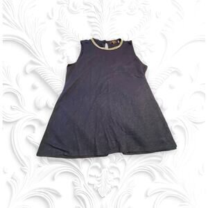 Crosby NWT Navy Dressy Tank top with Silver Beaded Neckline Size Large